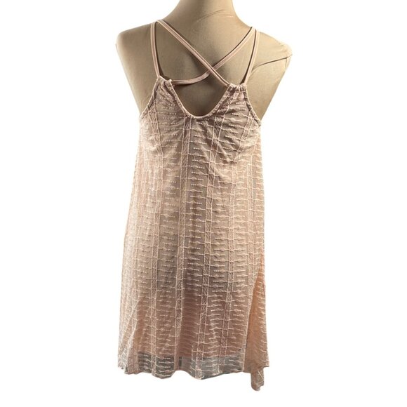 Altar'd State Crochet Dress Shark-bite Hem Halter Sleeveless XS Extra Small Peac - Picture 3 of 7